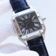 Replica Cartier Santos Automatic Watch Black Dial Blue Leather Strap Stainless Steel Bezel (3)_th.jpg